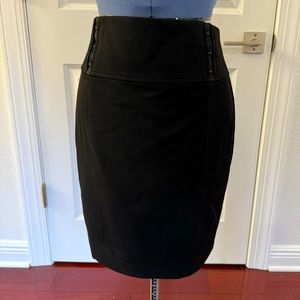 Express Black Pencil Skirt with Hook & Eye Accent
